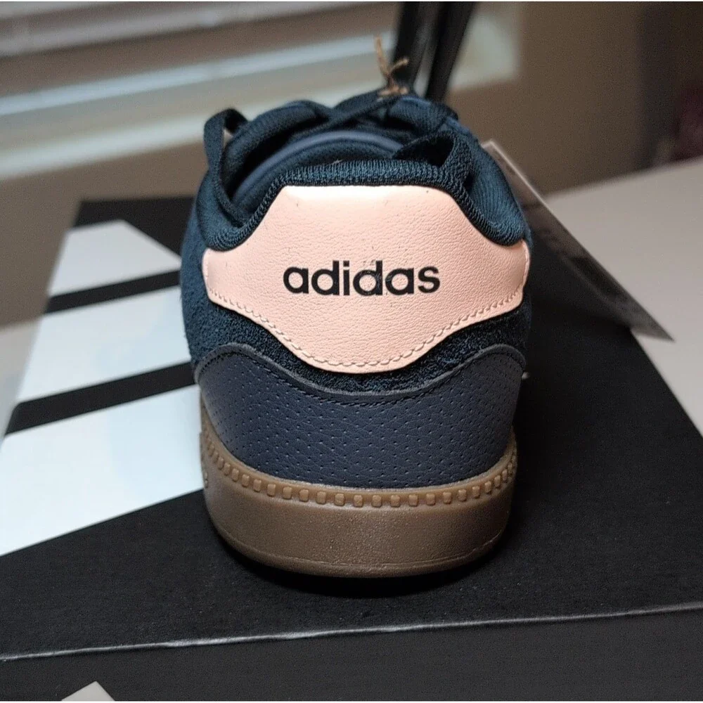 adidas Breaknet Sleek Navy Pink Brown IH1380 Suede Leather Sneakers Women's 7